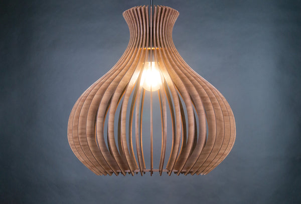 Mid-Century Wood Light Fixture, Scandinavian Ceiling Lamp