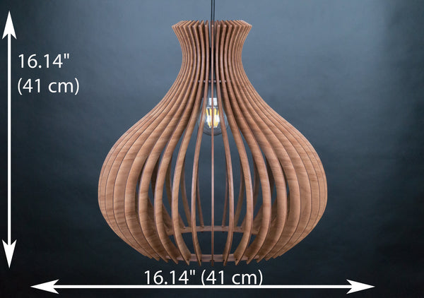 Mid-Century Wood Light Fixture, Scandinavian Ceiling Lamp