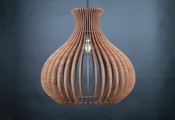 Mid-Century Wooden Pendant Lamp, Modern Lampshade