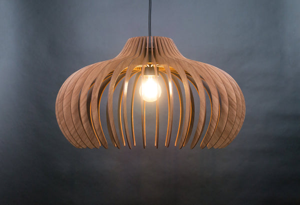 Mid-Century Wood Pendant Light, Modern Lampshade