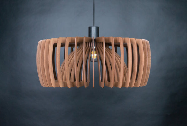 Wooden Ceiling Lamp, Geometric Pendant Light
