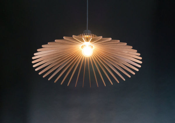 Wooden Chandelier, Modern Plug-In Pendant Light