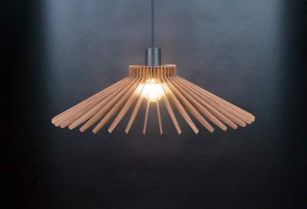 Wooden Chandelier, Plug-In Pendant Light Fixture