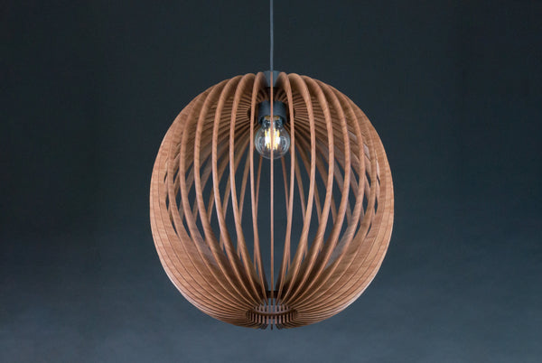 Walnut HDF Wood Pendant Light: Modern Bubble Chandelier