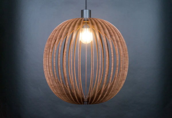 Bubble Wood Pendant Light, Plug-In Chandelier