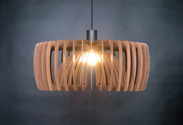 Wooden Ceiling Lamp, Geometric Pendant Light