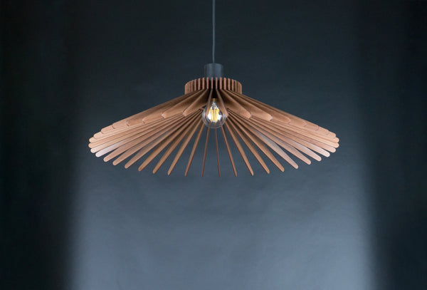 Wooden Chandelier, Plug-In Pendant Light Fixture