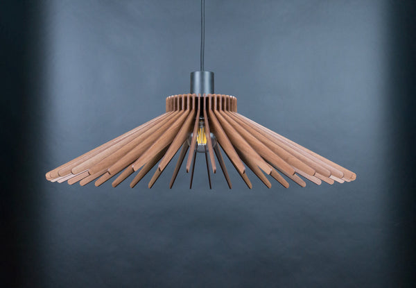Wooden Chandelier, Plug-In Pendant Light Fixture