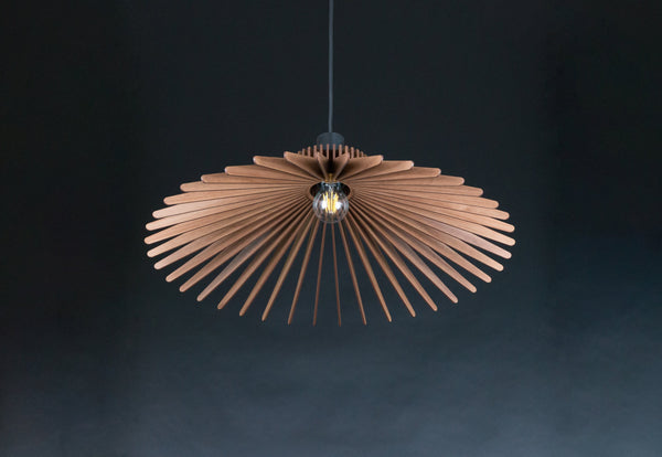Wooden Chandelier, Modern Plug-In Pendant Light