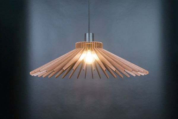 Wood Pendant Light, Geometric Contemporary Chandelier