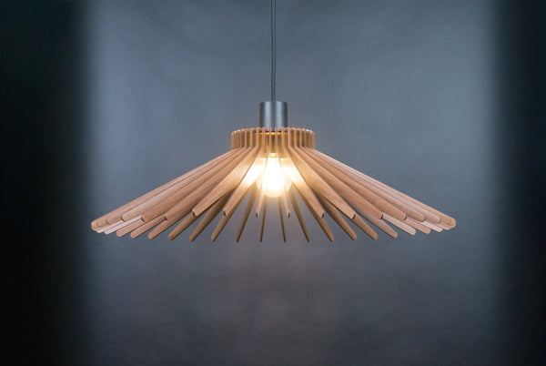 Wooden Chandelier, Modern Plug-In Pendant Light