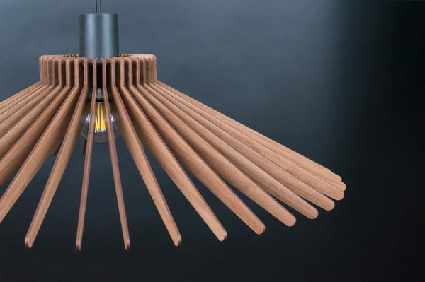 Wooden Chandelier, Plug-In Pendant Light Fixture