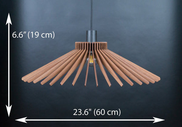 Wooden Chandelier, Plug-In Pendant Light Fixture