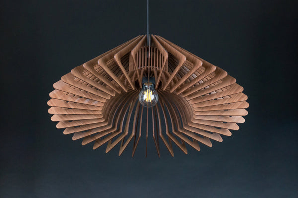 Mid-Century Wood Pendant Light, Scandinavian Ceiling Lamp