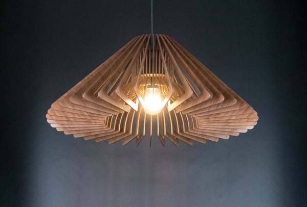 Mid-Century Wood Pendant Light, Scandinavian Ceiling Lamp