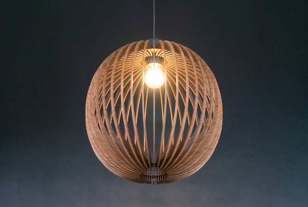 Walnut HDF Wood Pendant Light: Modern Bubble Chandelier