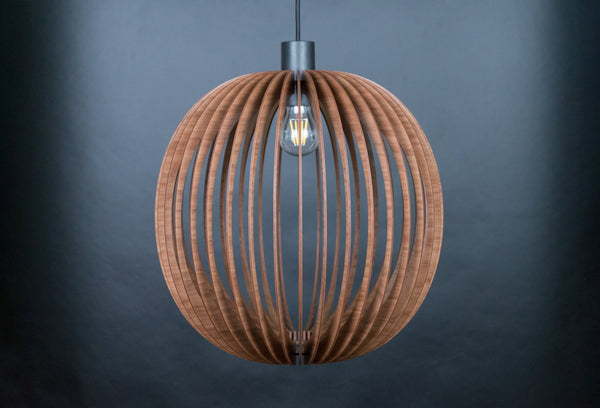 Walnut HDF Wood Pendant Light: Modern Bubble Chandelier