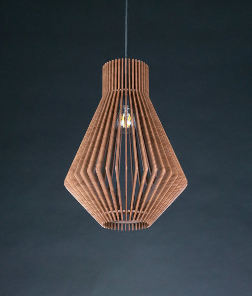 Geometric Wood Pendant Light, Modern Chandelier for Dining Room