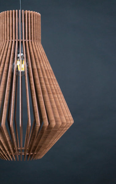 Geometric Wood Pendant Light, Modern Chandelier for Dining Room