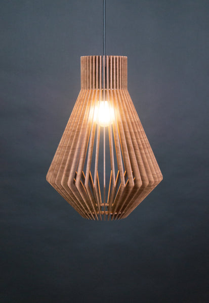 Geometric Wood Pendant Light, Modern Chandelier for Dining Room