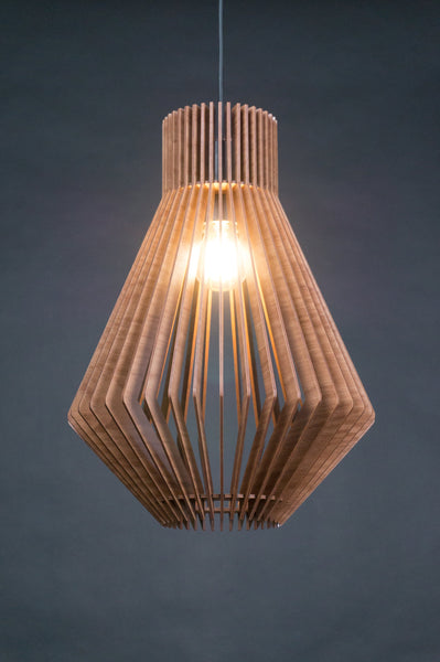 Geometric Wood Pendant Light, Modern Chandelier for Dining Room