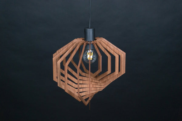 Mid-Century Wooden Pendant Lamp, Scandinavian Fixture