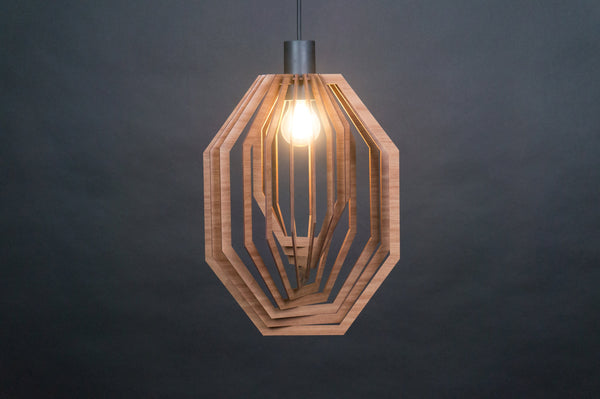Wooden Ceiling Light, Geometric Hanging Chandelier