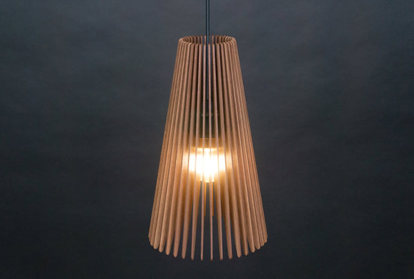 Mid-Century Wooden Pendant Lamp Fixture