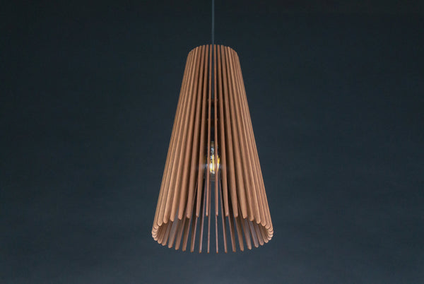 Mid-Century Wood Pendant Light Fixture