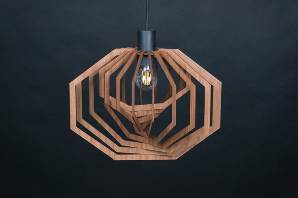 Mid-Century Wooden Pendant Lamp, Scandinavian Fixture