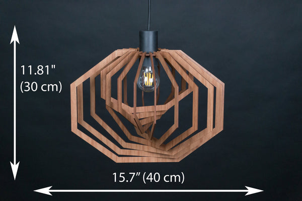 Wood Pendant Light, Hanging Dining Ceiling Fixture