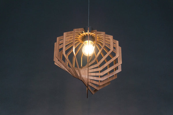 Wood Pendant Light, Hanging Dining Ceiling Fixture