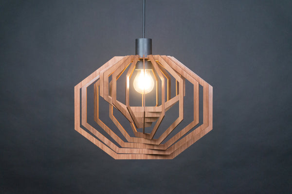 Wood Pendant Light, Hanging Dining Ceiling Fixture