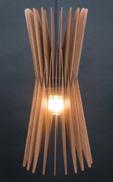 Mid-Century Wooden Pendant Light Fixture