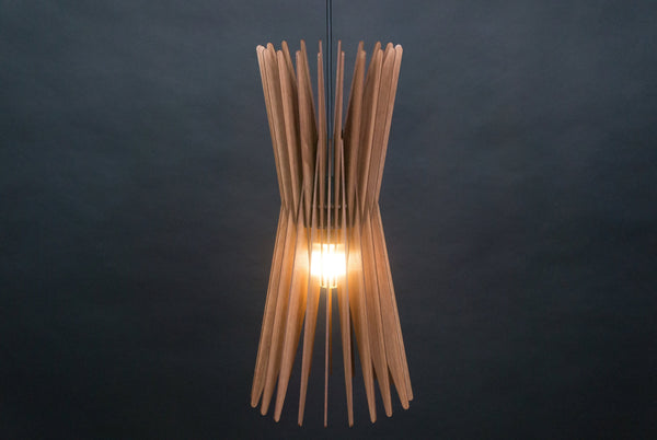 Mid-Century Wooden Pendant Light Fixture