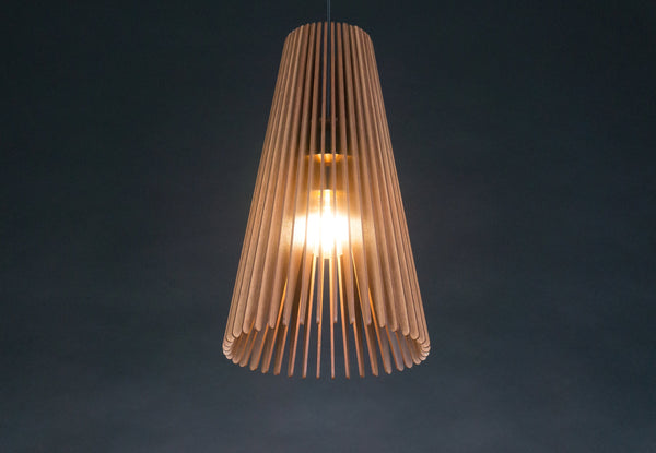 Mid-Century Wooden Pendant Lamp Fixture
