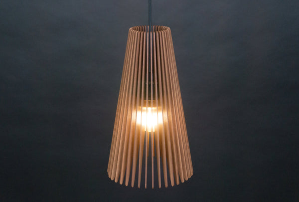 Mid-Century Wooden Pendant Light Fixture