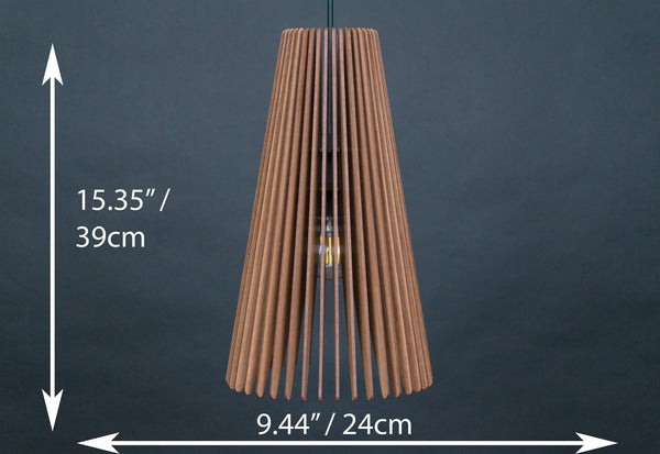 Mid-Century Wood Pendant Light Fixture
