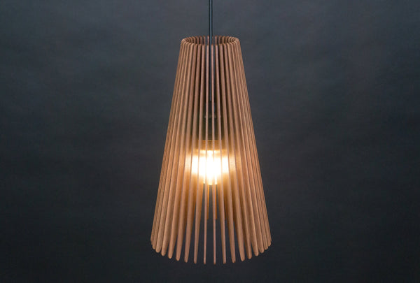 Mid-Century Wood Pendant Light Fixture