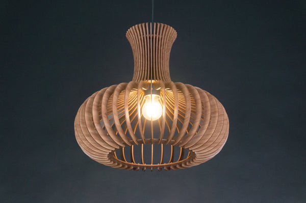Scandinavian Wood Pendant Light, Mid-Century Nordic Chandelier