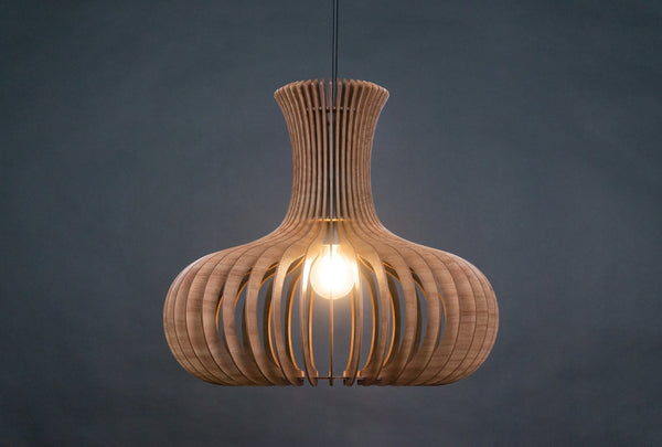 Scandinavian Wood Pendant Light, Nordic Hanging Lamp