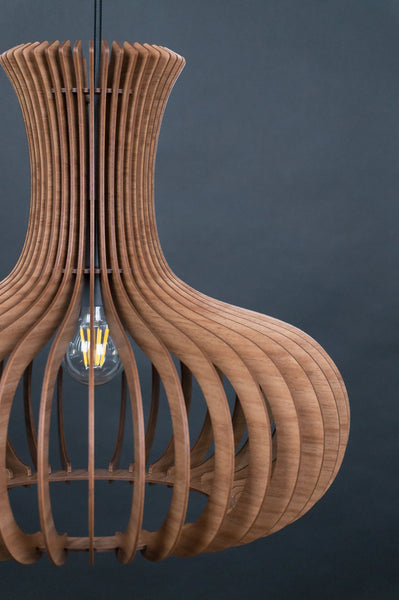 Scandinavian Wood Pendant Light, Nordic Hanging Lamp