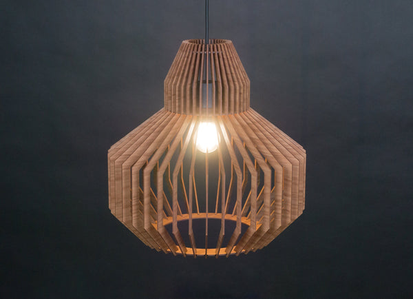 Walnut Wood Pendant Light: Mid Century Modern Nordic Chandelier