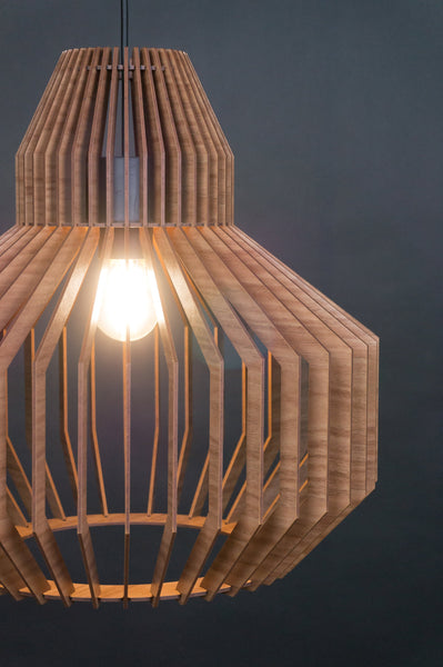 Walnut Wood Pendant Light: Mid Century Modern Nordic Chandelier