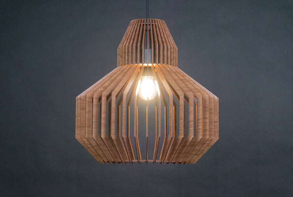 Walnut Wood Pendant Light: Mid Century Modern Nordic Chandelier