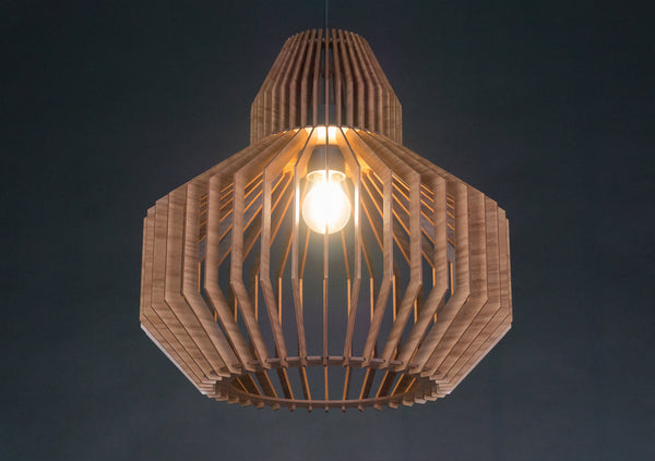 Wooden Pendant Light, Scandinavian Modern Fixture
