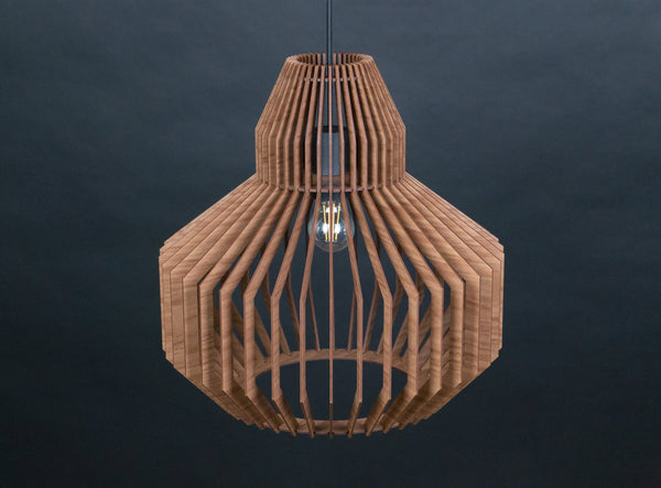 Wooden Pendant Light, Scandinavian Modern Fixture