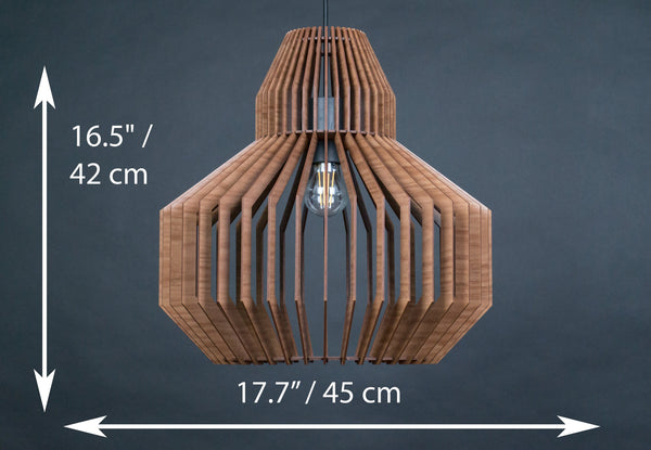 Wooden Pendant Light, Scandinavian Modern Fixture