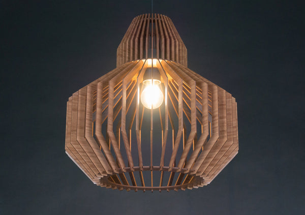 Wooden Ceiling Light, Scandinavian Pendant Fixture