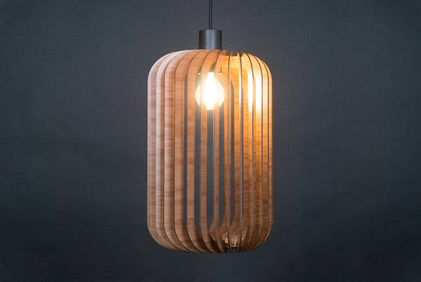 Wood Pendant Light, Mid-Century Nordic Fixture